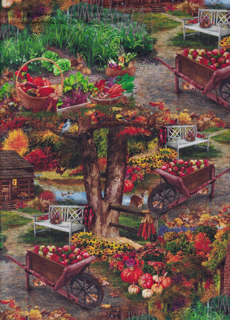 Cabin, carritos de manzanas, calabazas, 100 % algodón, precio por yarda
