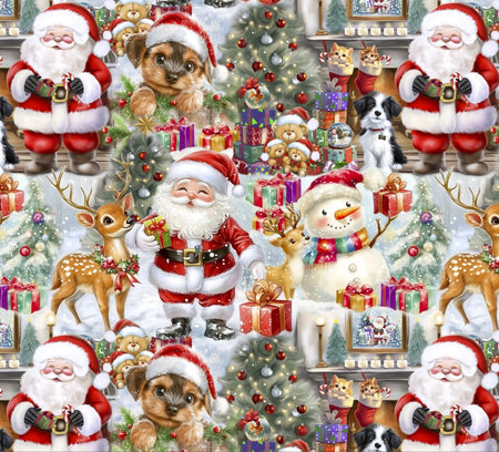 Navidad, Papá Noel, renos, cachorros, gatitos, variado