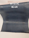 Mystic Blue Crocodile Marine Vinyl Fabric / Sold By The Yard