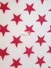 Stars White/Red Cotton Polyester Fabric