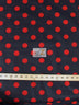 Poly Cotton Printed Fabric Big Polka Dots / Black/Red Dots / Sold By The Yard