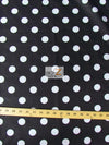 Tela estampada de poliéster y algodón con lunares grandes / Lunares negros y blancos / Se vende por metros||color: Negro