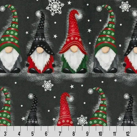Tela «Black Gnomes Digital Cuddle Ash», por yarda