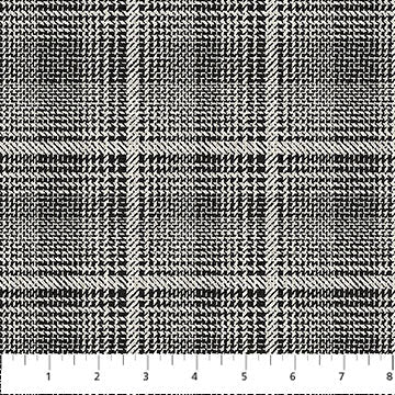 Black Gray Glen Check Haberdashery Flannel Fabric per Yard