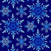 Tela de algodón de doble cara «Blue Crystal Frost Snowflakes», por yarda