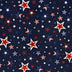 Blue Liberty Stars Digital Cuddle Ink Fabric per yard