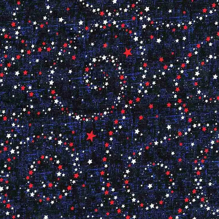 Tela de algodón «Wideback» azul marino con estrellas de EE. UU., por yarda