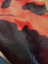 Tejido de velour de pelo corto con estampado de vaca en blanco y negro / Se vende por metros