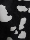 Tejido de velour de pelo corto con estampado de vaca en blanco y negro / Se vende por metros