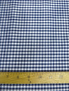 Tela estampada de polialgodón con mini cuadros vichy / Azul marino / Se vende por metros