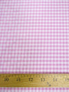 Tela estampada de polialgodón con mini cuadros vichy / Rosa / Se vende por metros