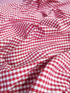 Mini Checkered Gingham Poly Cotton Printed Fabric / Purple / Sold By The Yard