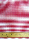 Mini Checkered Gingham Poly Cotton Printed Fabric / Red / Sold By The Yard