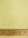 Mini Checkered Gingham Poly Cotton Printed Fabric / Yellow / Sold By The Yard
