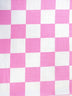 Tela estampada de poliéster y algodón, a cuadros cuadrados / rosa y blanco / se vende por metros