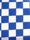 Poly Cotton Printed Fabric Square Checkered / Royal/White / Sold By The Yard||color:Royal Blue