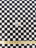 Poly Cotton Printed Fabric Square Checkered / Black/White / Sold By The Yard