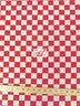 Poly Cotton Printed Fabric Square Checkered / Red/White / Sold By The Yard