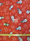 Christmas Holiday Red Snowman Fleece Fabric