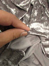 Tela de terciopelo elástico arrugado para disfraces / Platino / Se vende por yardas