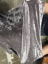 Tela de terciopelo elástico arrugado para disfraces / Platino / Se vende por yardas