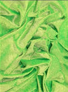 Tela de terciopelo elástico arrugado para disfraces / Verde lima / Se vende por yardas