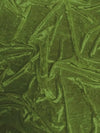 Crushed Stretch Velvet Costume Fabric / Olive / Sold By The Yard