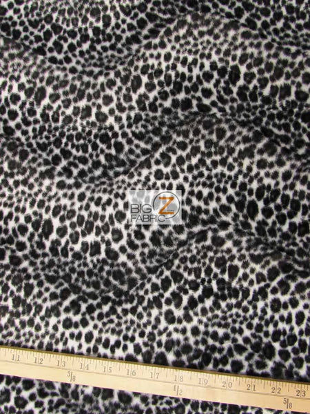 Tejido de felpa de pelo corto con estampado de guepardo en blanco y negro / Se vende por metros||color: Guepardo en blanco y negro