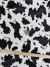 Tejido de velour de pelo corto con estampado de vaca en blanco y negro / Se vende por metros