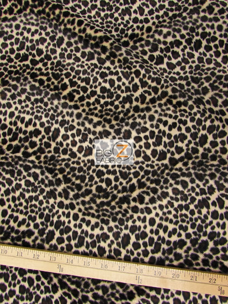 Cream/Black Brown Spot Cheetah Velboa Cheetah Animal Short Pile Fabric / Sold By The Yard||color:Cream/Black/Brown Cheetah