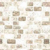 Cream Taupe Castle Wall Wideback Cotton Fabric per yard