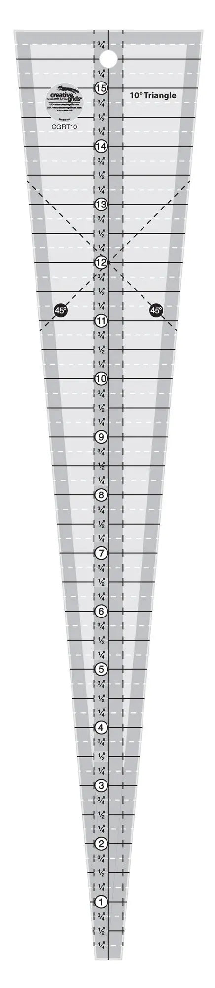 Regla triangular de 10 grados de Creative Grids