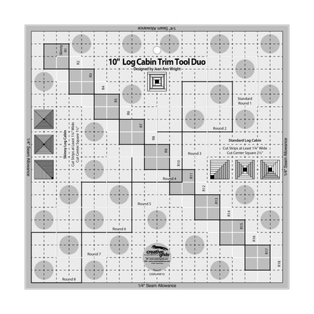 Creative Grids Herramienta para recortar Log Cabin de 10 pulgadas, dúo