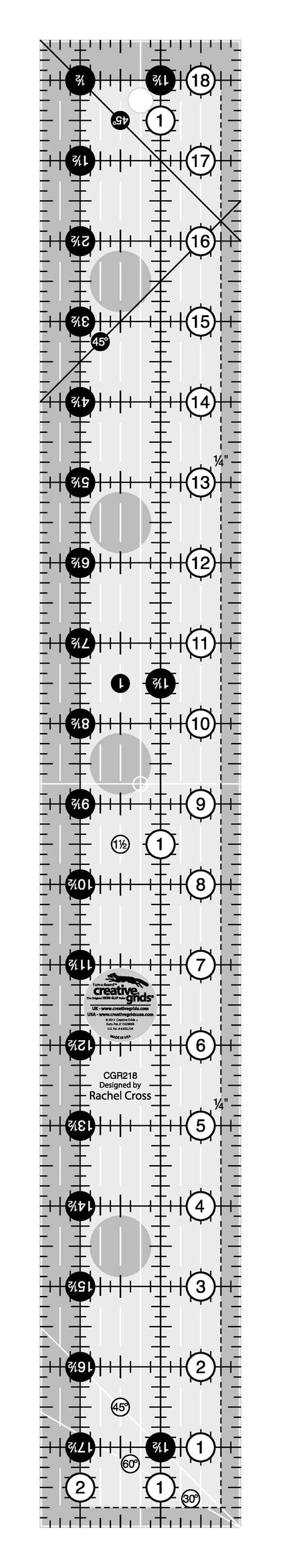 Regla rectangular para acolchar Creative Grids de 2-1/2 pulgadas x 18-1/2 pulgadas
