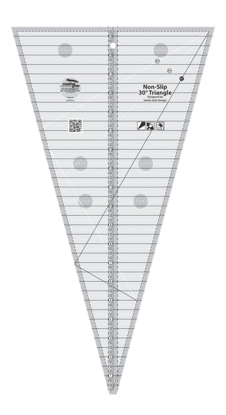 Regla triangular para acolchar Creative Grids de 30 grados