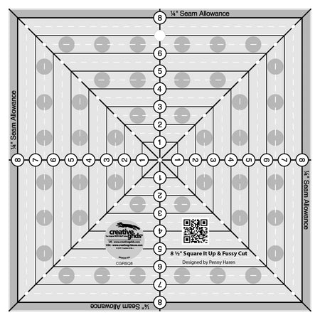 Creative Grids 8-1/2 pulgadas Square It Up o regla para cortar cuadrados con precisión para colchas