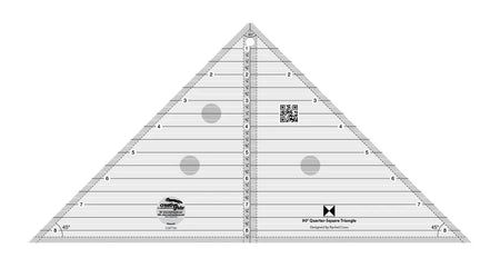 Regla para acolchar de Creative Grids para triángulos de un cuarto de cuadrado de 90 grados