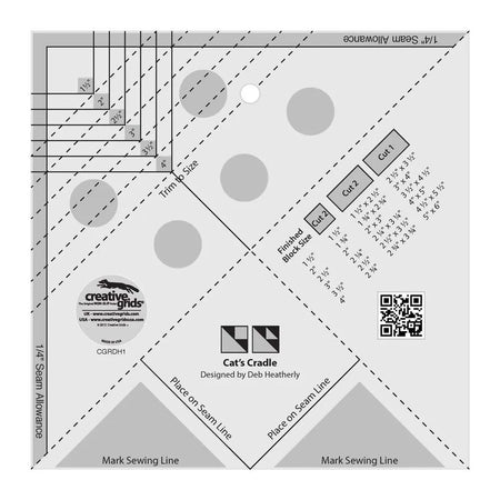 Regla para acolchar Cat's Cradle Tool de Creative Grids