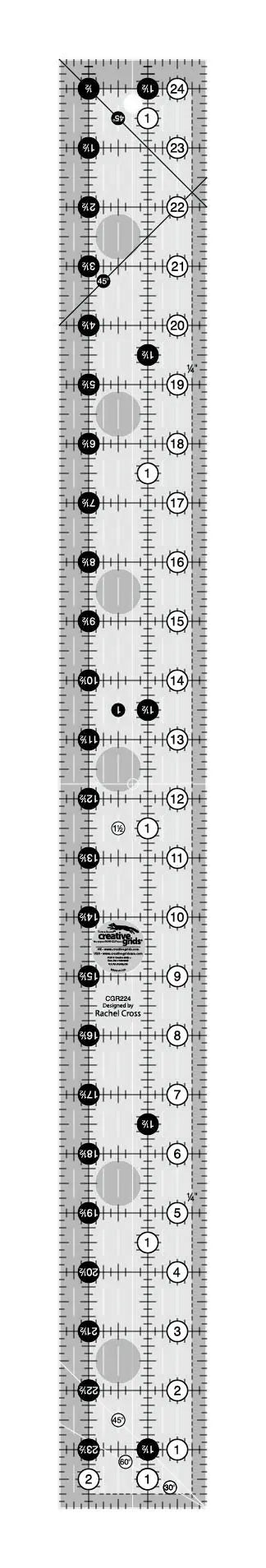 Regla para acolchar Creative Grids de 2-1/2 pulgadas x 24-1/2 pulgadas