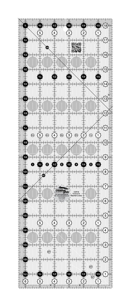 Regla para acolchar Creative Grids de 6-1/2 pulgadas x 18-1/2 pulgadas