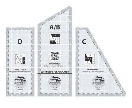 Plantillas Scrap Crazy de Creative Grids Regla para acolchar