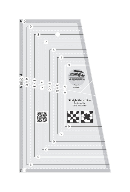 Regla para acolchar «Straight Out Of Line» de Creative Grids, 15 cm x 25 cm