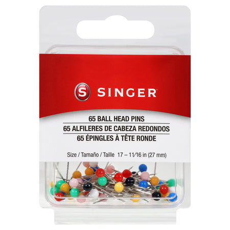 Agujas rectas con cabeza esférica SINGER® 65 - Talla 17, 2,7 cm