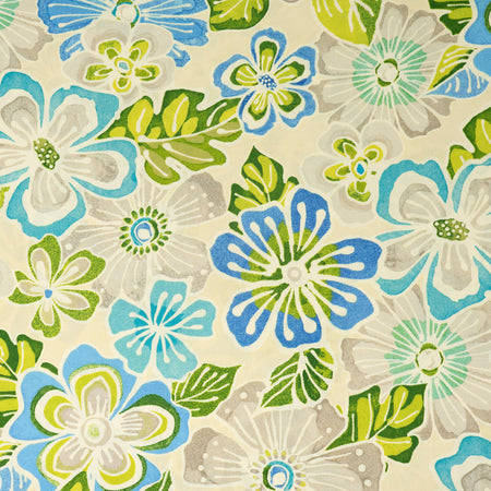 Stitch & Sparkle, tela de algodón 100 % con estampado de patos, 45" de ancho, se vende por yardas, estampado de flores pop en azul celeste