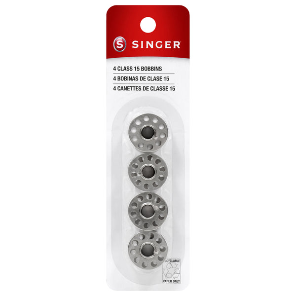 SINGER® Class 15 Metal Bobbins 4-Pack