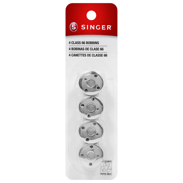 SINGER® Class 66 Metal Bobbins 4-Pack