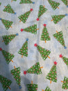 Christmas Trees on Blue 100% Cotton Price per Yard