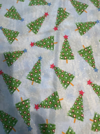 Christmas Trees on Blue 100% Cotton Price per Yard