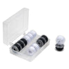 Bobinas roscadas SINGER® Clase 15 con estuche de almacenamiento, paquete de 12 unidades, en blanco y negro