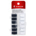 Bobinas roscadas SINGER® Clase 15 con estuche de almacenamiento, paquete de 12 unidades, en blanco y negro